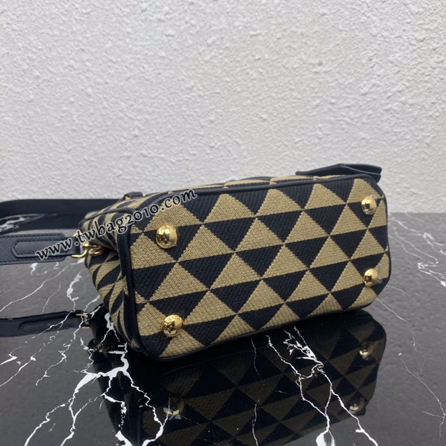 Prada專櫃新款刺繡織物包小號手提女包 1BA906 普拉達迷你殺手包 csp1647